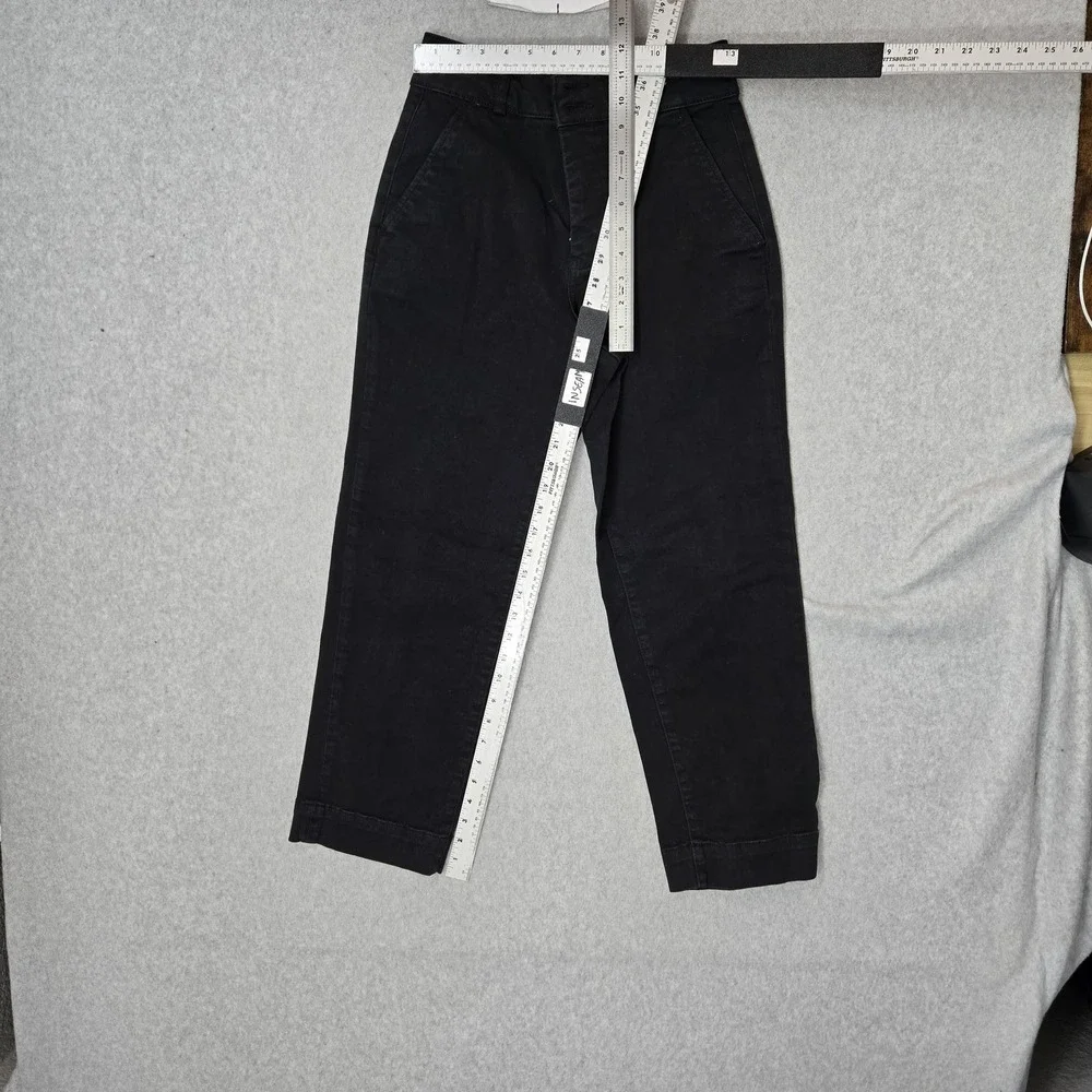 Everlane Women Pants 2 Black Twill Organic Cotton Taper Ankle 25